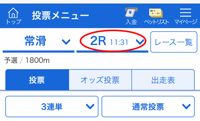 投票レースを選択